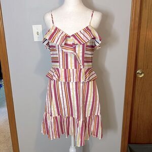 🆕 PARKER Isadora mini dress in Poolsode Stripe size‎ 4 BIN M